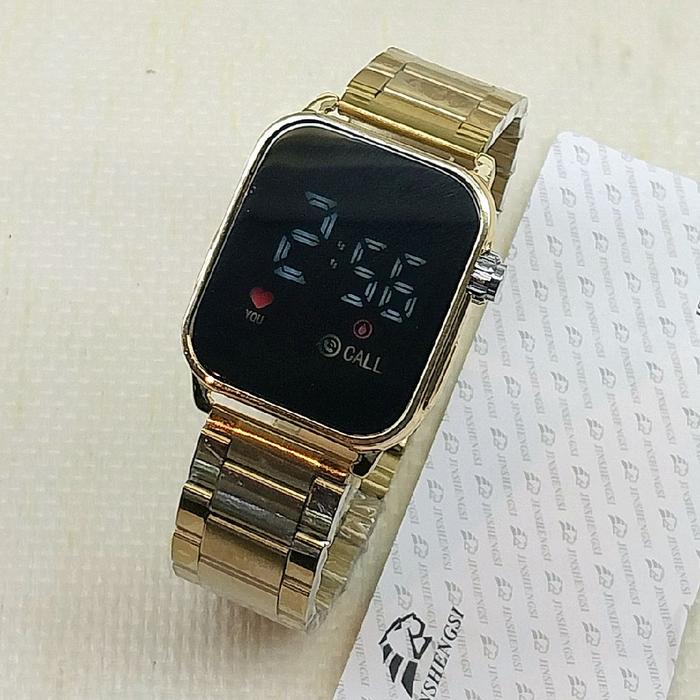 Jam Tangan Wanita Led Watch JS3642 Strap Stainless Jam Touchscreen Besi Kaca