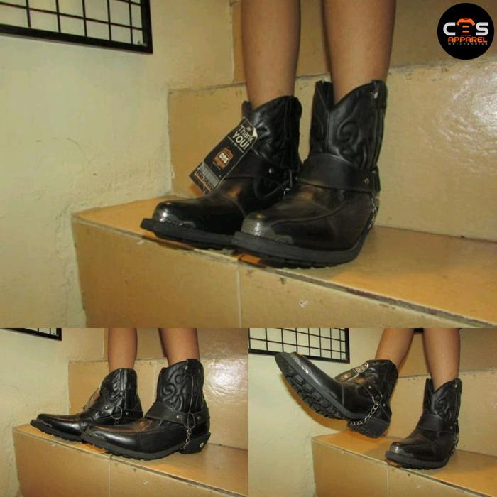 Sepatu Boot Kulit Pria/Wanita Model Koboi β Fashion Western Stylish
