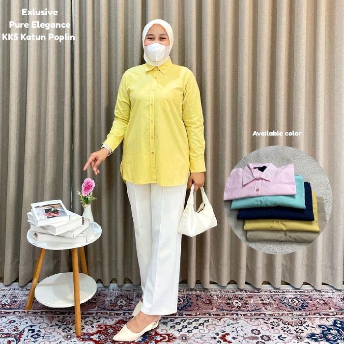 Kemeja NURAMA Katun Poplin | Blouse Wanita Polos | Atasan M & L