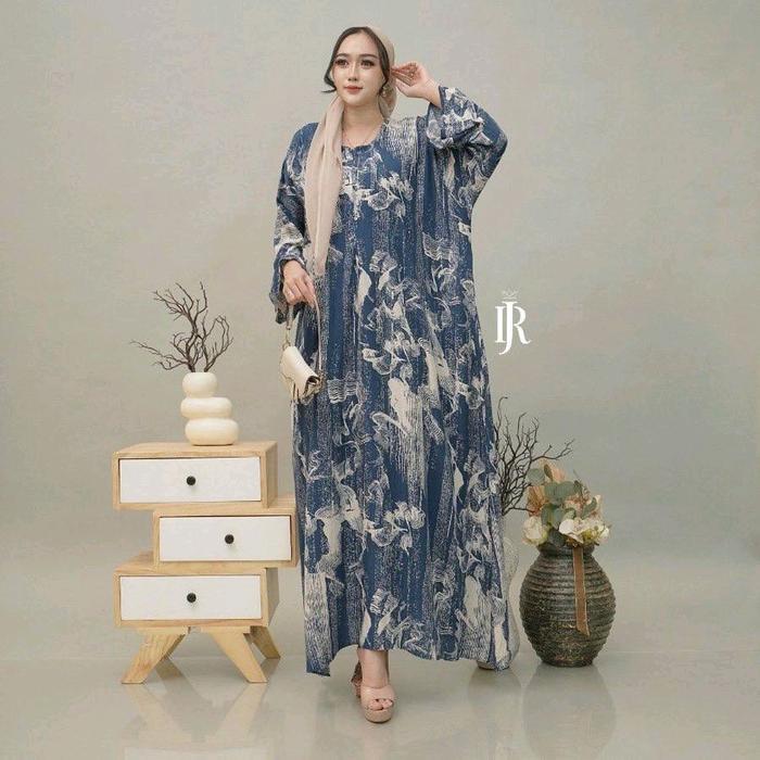 Abaya Giza Jumbo Ld 130 Busui Friendly Ko Rayon Premium Mewah Elegan Simple Bisa Dipake Semua Acara 