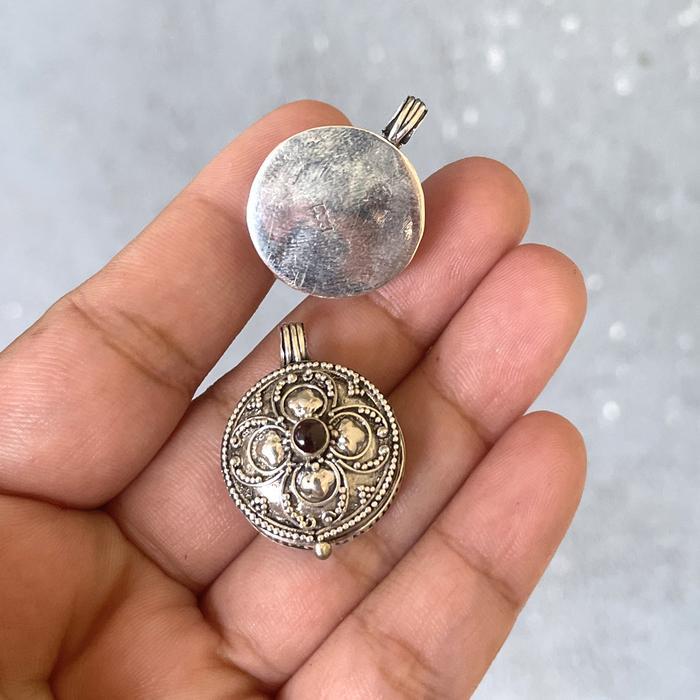 Liontin Kalung Pendant Perak Silver Bali Bayi Ungu Bulat 925 Blandong Pasti Ori