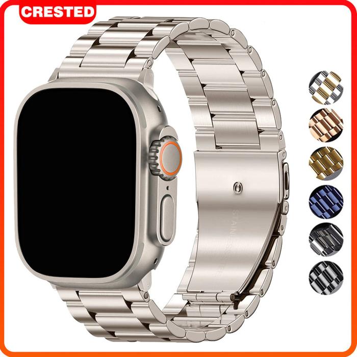 Strap Stainless Steel Untuk Apple Watch 49mm 46mm 42mm 45mm 41mm 38 40 42 44 Mm Tali Jam Tangan Rant
