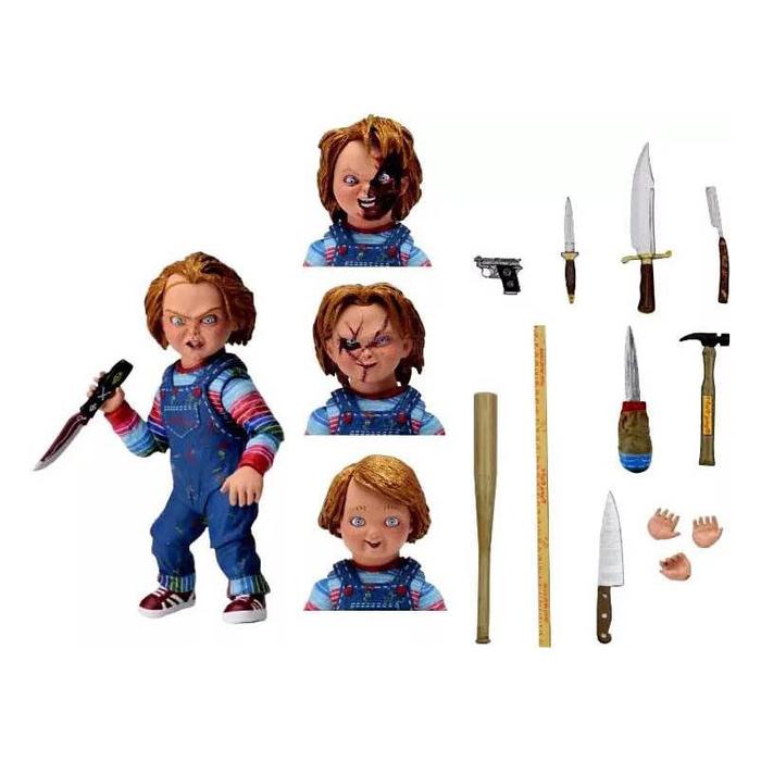 NECA Figure Film Mainan Anak Good Guys Chucky Figure Ultimate Variant