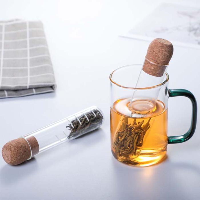 1PC Glass Transparent Tea Filter Tea Leak Accessories Test Tube Tea