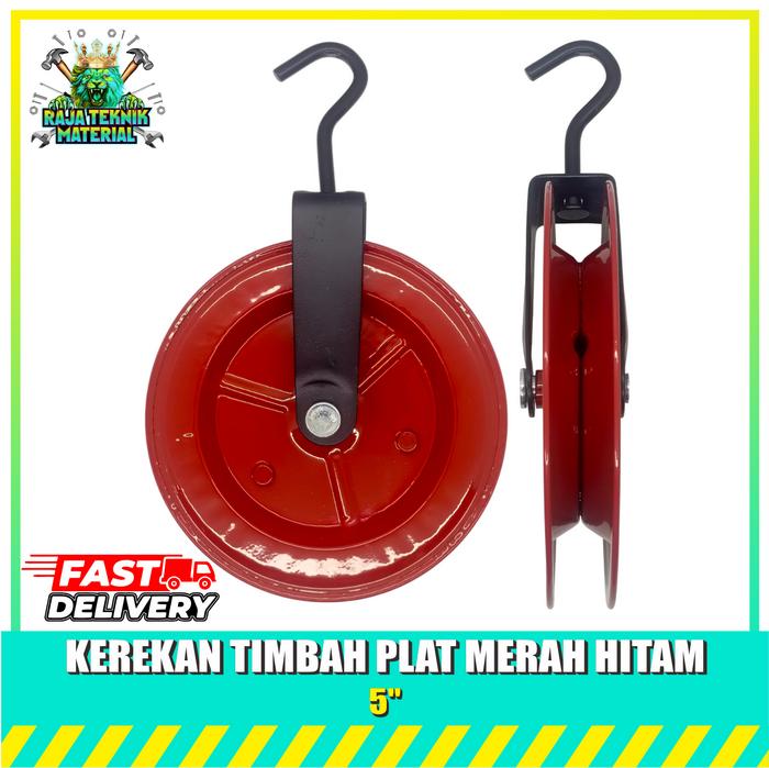 Kerekan Timba Bulat Besar Warna Merah / Kerekan Sumur Krekan Timba Katrol Air / Katrol Sumur