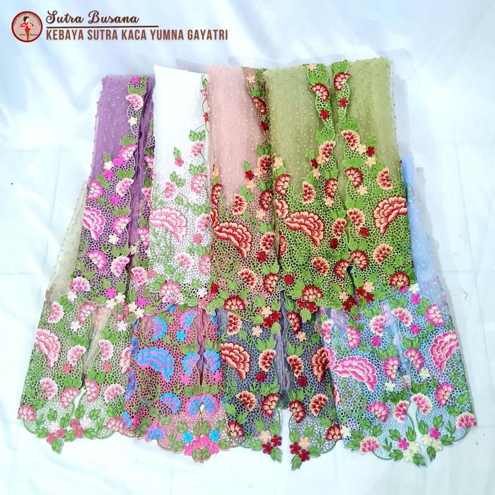 Bahan Kebaya Bordir Encim Sutra Kaca Yumnagayatri Kain terlaris