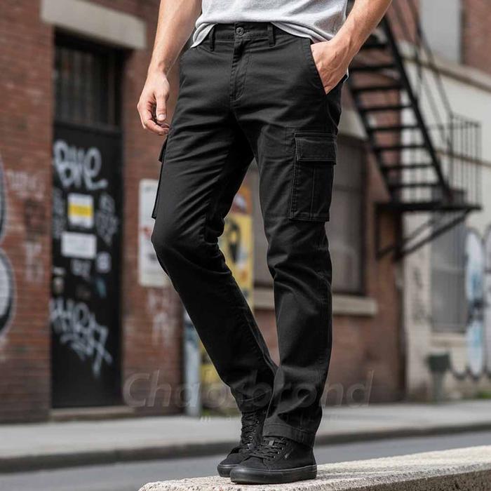 GAP Essential Straight Cargo Pants - Black Original
