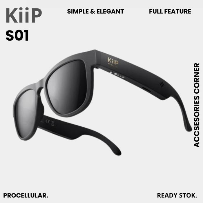 KiiP Wireless S01 Kacamata Headset Bluetooth Smart Glass Multifungsi