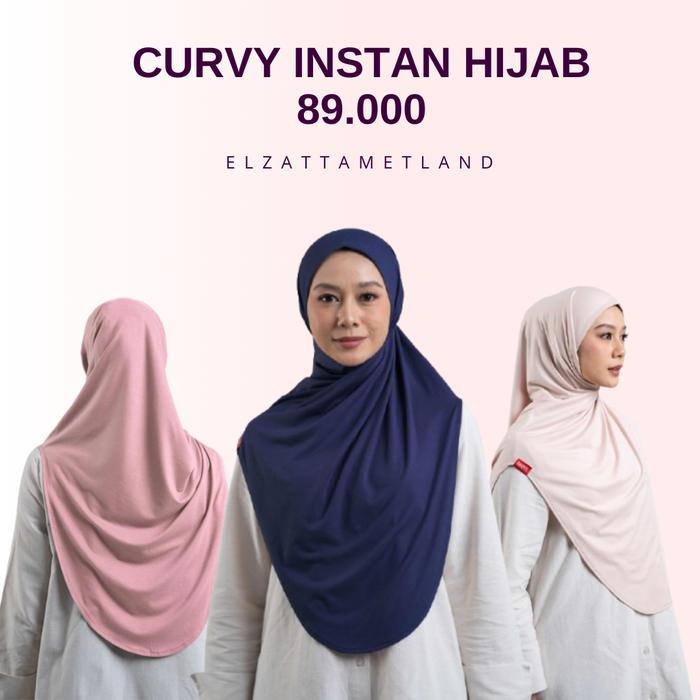 CURVY INSTAN HIJAB by elzatta Bergo dauky hijab bergo simple tanpa jarum pentul bahan kaos mennutup 