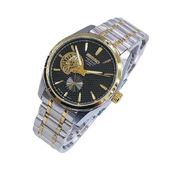 GROSIR TERMURAH!!!...Jam Tangan Pria Keren New SEIKO PRESAGE AUTOMATIC Gold & Combi / Silver Rantai 
