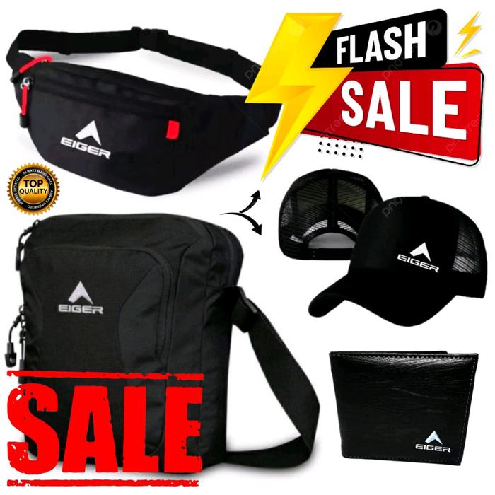 Flash Sale Paket Komplit Isi 4 Pcs | Waistbag • Slingbag • Topi • Dompet | Paket Komplit 4 Pcs Produ