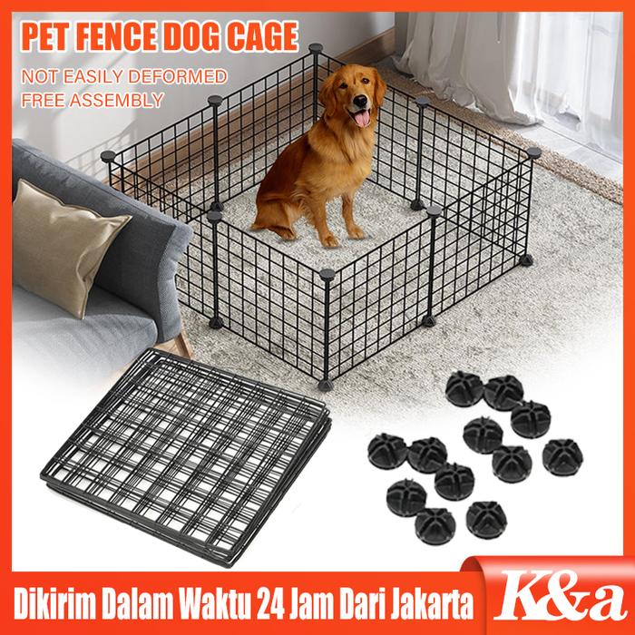 20Pcs DIY Kandang Kucing Kandang Anjing Pagar Kucing Anjing Pet Cage Pagar Besi