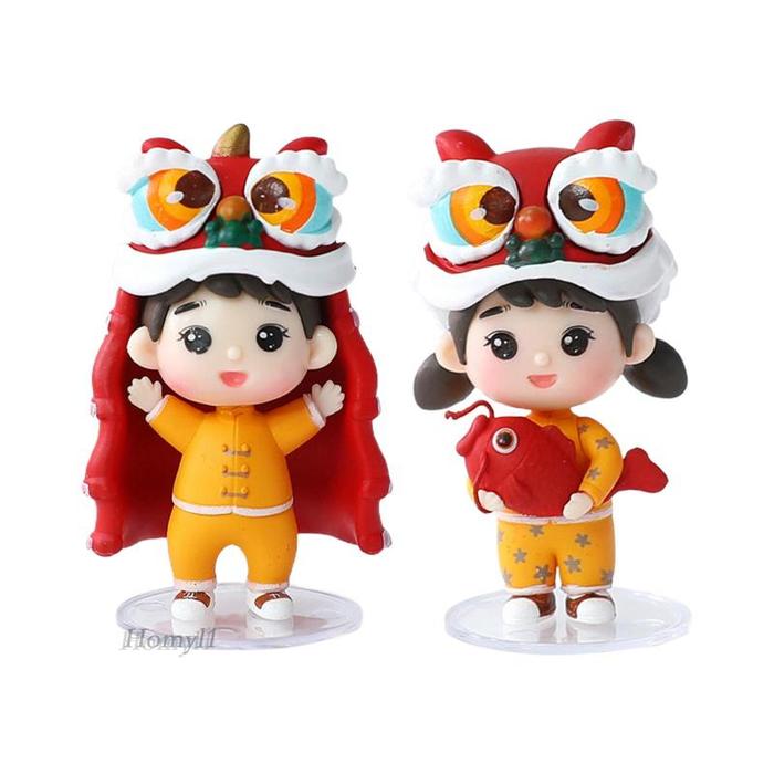 [Homyl1] Patung Boneka Cina Lucu Patung Boneka Miniatur Untuk