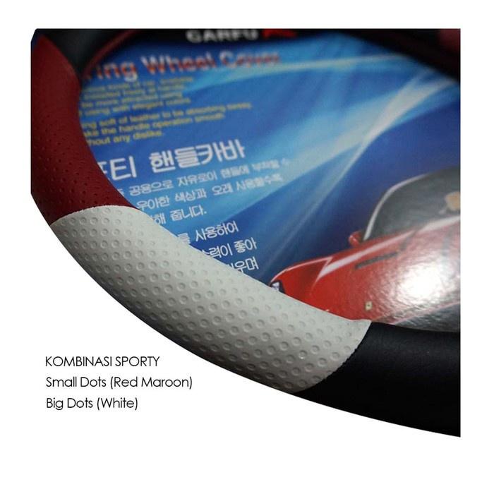 Sarung Stir Mobil Cover stir Avanza, Rush, Agya, Yaris, Vios UNIVERSAL Merah Putih TRD Sportivo
