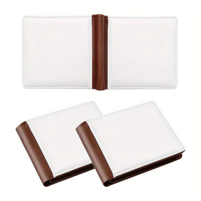 1Pc Brown Sublimation Wallets For Custom Designs, Heat Transfer Business Card Holder & Travel Wallet