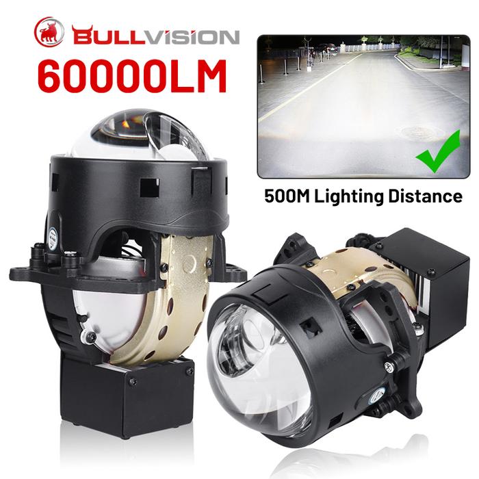 Bullvision 3.0 inch Bi LED Projector Lens High Beam Laser 50000LM