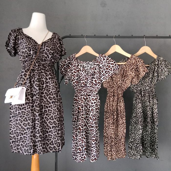 daster rayon motif macan leopard daster pendek tutul murah