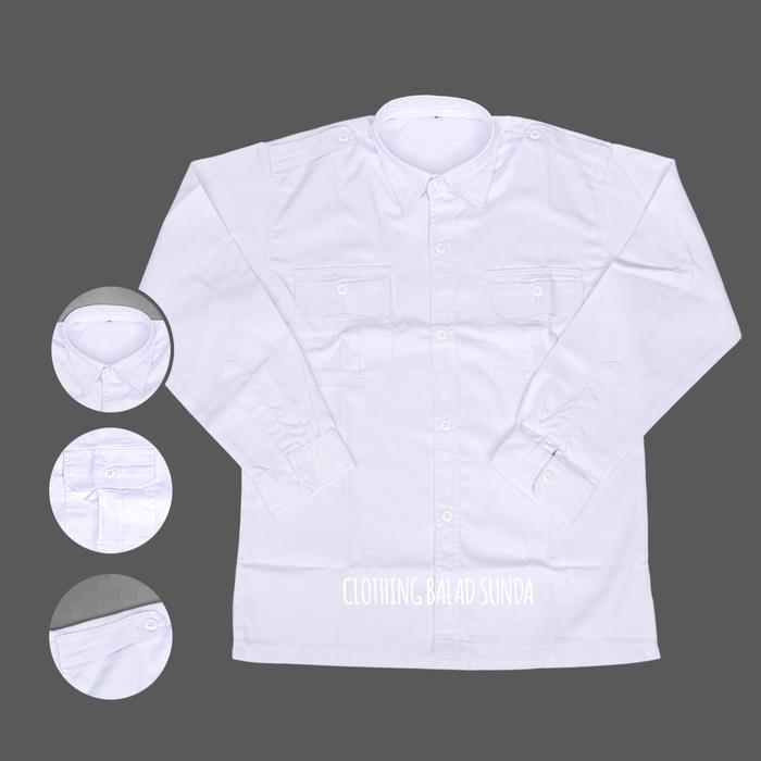 baju kemeja pdh putih lengan panjang pria dewasa kemeja pns asn putih lengan panjang america dril ku