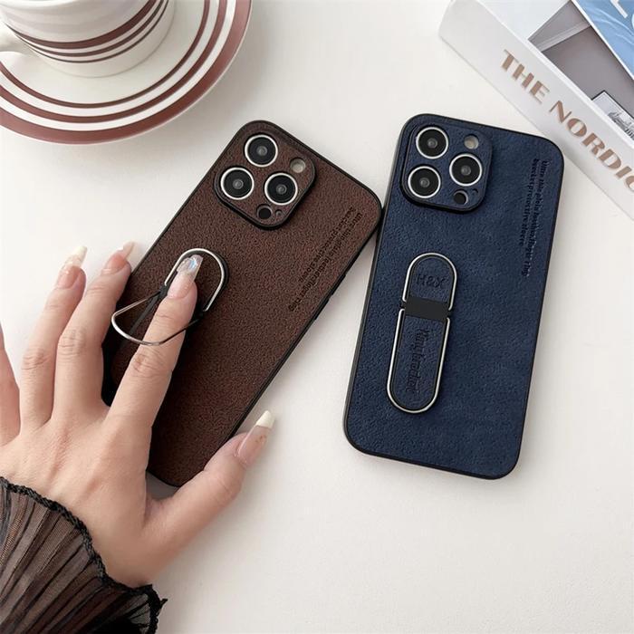Standing Case Plain Leather Terbaru Oppo A5 / A9 2020 Ring Holder Promo