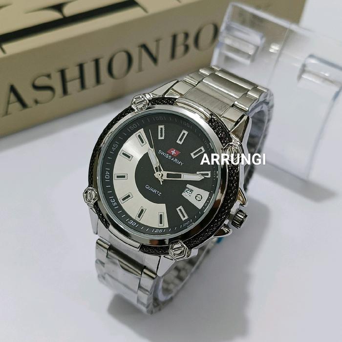 JAM TANGAN PRIA TANGGAL AKTIF JAM TANGAN TALI RANTAI