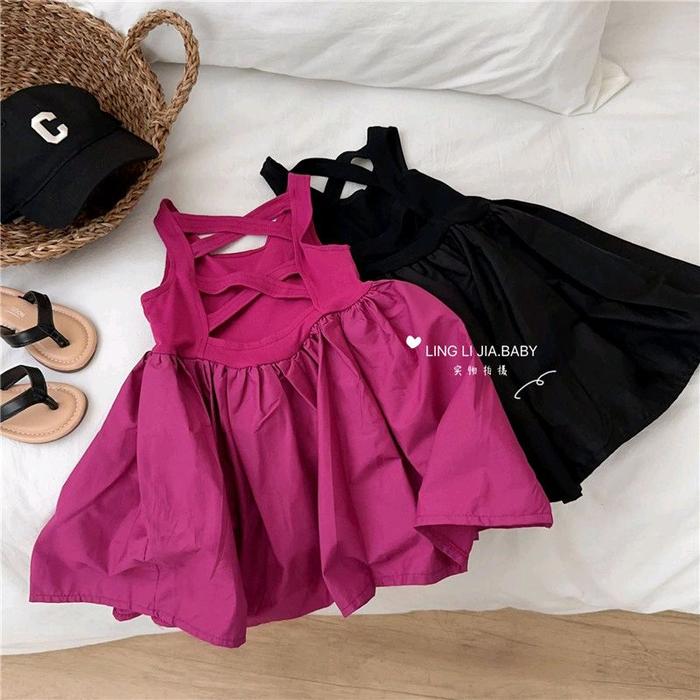 NishsyaShop||Dress hitam & Merah mawar/ Ball gown mini dress/Fashion N-003