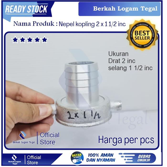 Drat Nepel Soket Sok Alkon Socket Drat Alkon Mesin Pompa Air Alkon Irigasi 2x1.5 inci Aluminium