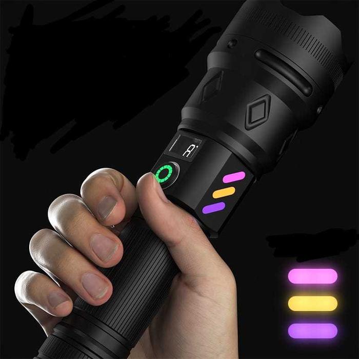 SENTER LED COBA XHP160 SUPER TERANG - ZOOM - BISA CAS TYPE-C-JARAK JAUH