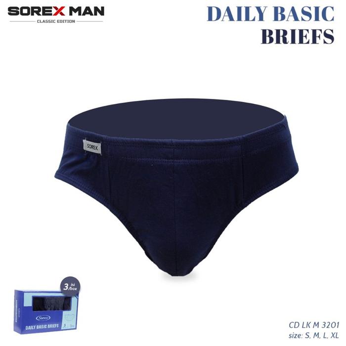 Isi 3 CD Sorex M 3201 Stretch Comfort Celana Dalam Sorex Pria Katun Sorex LK M3201