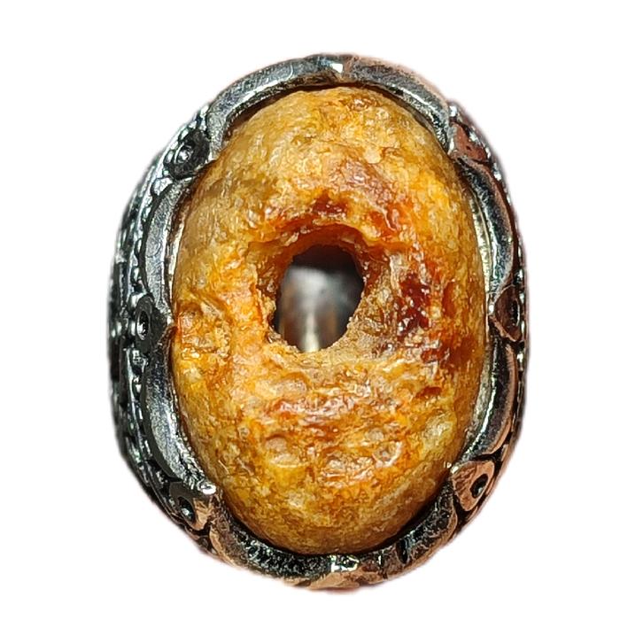 cincin batu akik motif combong sulaiman madu kurma