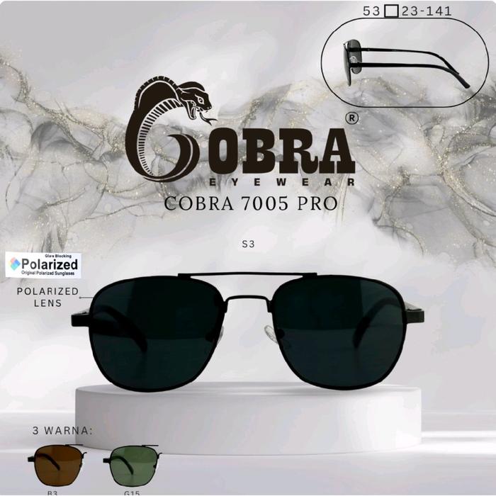 Cobra Kacamata Hitam Polarized Model 7005 Pro Lensa UV400 Anti Silau Tersedia 3 Warna S3 Polarized L