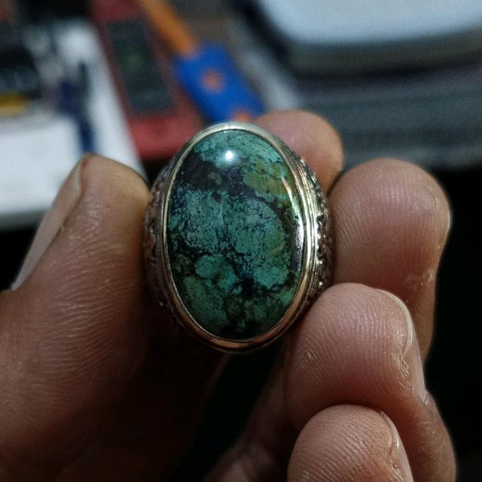 batu pirus hubei hijau lawasan dim 20*13*7 ring size 8,5