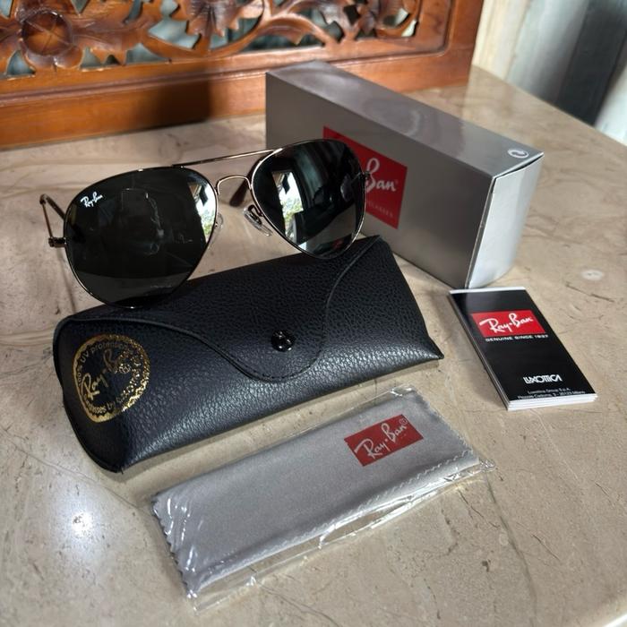 Kacamata klasik rayban aviator sz 62 Frame coklat kaca hitam