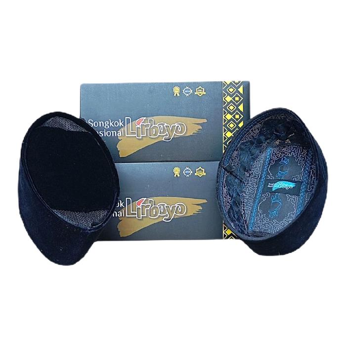 Kopyah Songkok Original Lirboyo AC Platinum Beludru Hitam Peci