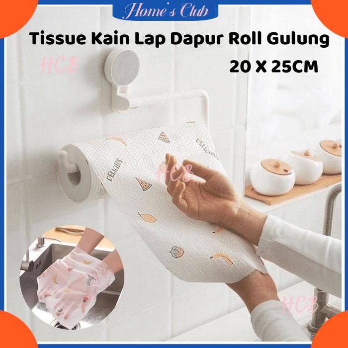 HCB Tissue Kain Lap Dapur Roll Gulung 50-Lembar / Tissue Dapur Roll Cuci Piring Multifungsi /  Kain 