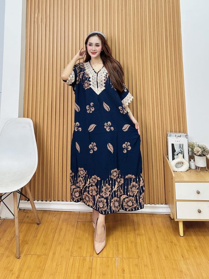 DASTER RENDA ARAB MOTIF DAUN / DRESS RENDA 3/4 RAYON MOTIF PREMIUM ADEM / DASTER SUPER JUMBO LD 140C