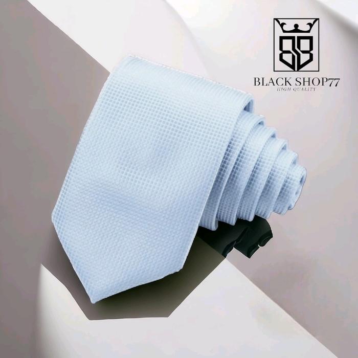 Dasi Pria Panjang Formal Bintik Halus Dusty Blue