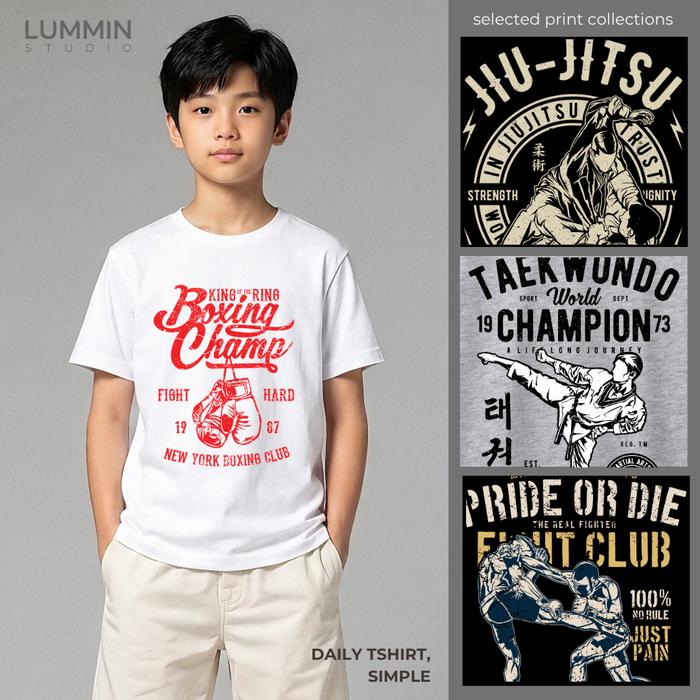 baju Kaos t shirt gambar MMA karate taekwondo muaythai boxing judo kungfu beladiri anak laki laki