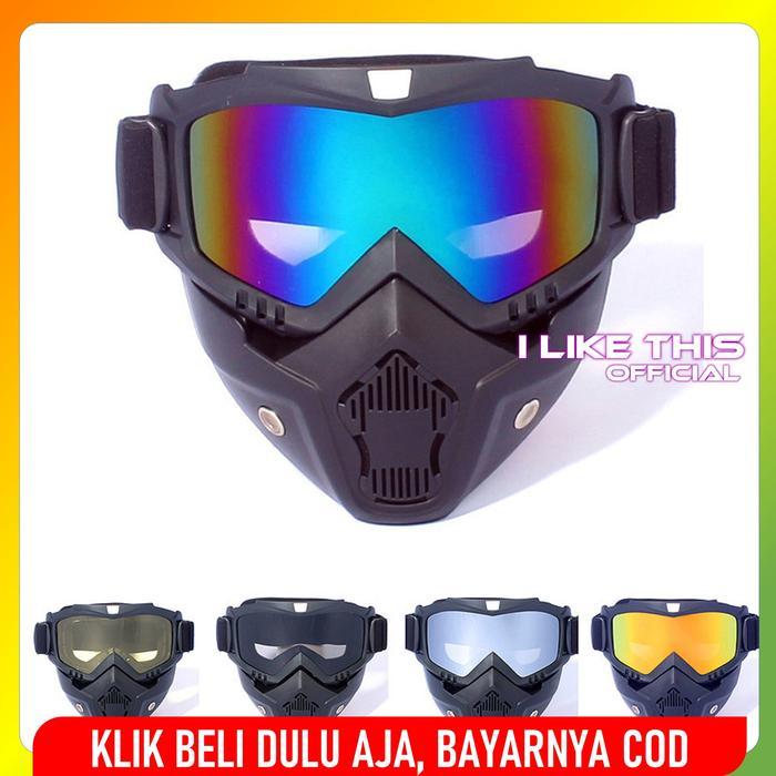 Kacamata Google Goggles Mask - Kacamata Motor Helm Motorcycle Sepeda