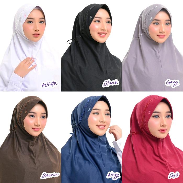 jilbab model hemy merk brand rabbani asli original kerudung sekolah hijab instan bahan kaos Kerudung