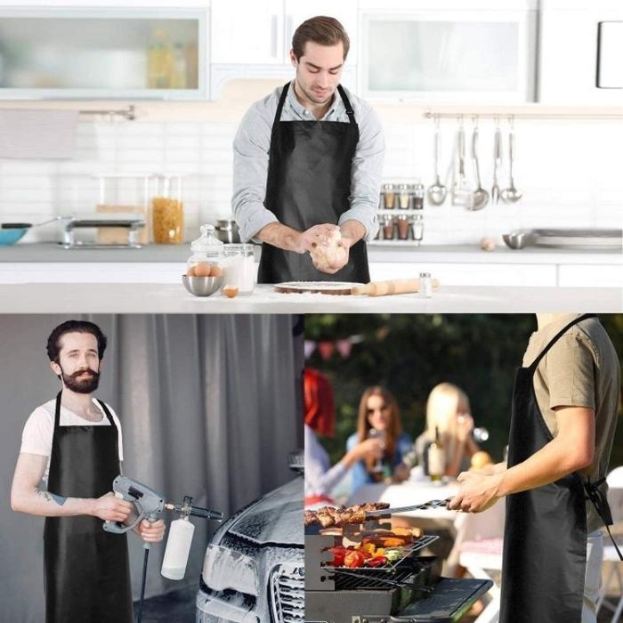Apron Celemek Waterproof Celemek Anti Air Kulit Apron Waterproof Oil-Proof Celemek Apron Waterproof