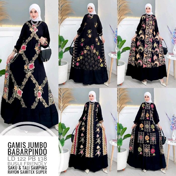 Gamis Klok Jumbo Babar Pindo Rayon Wanita