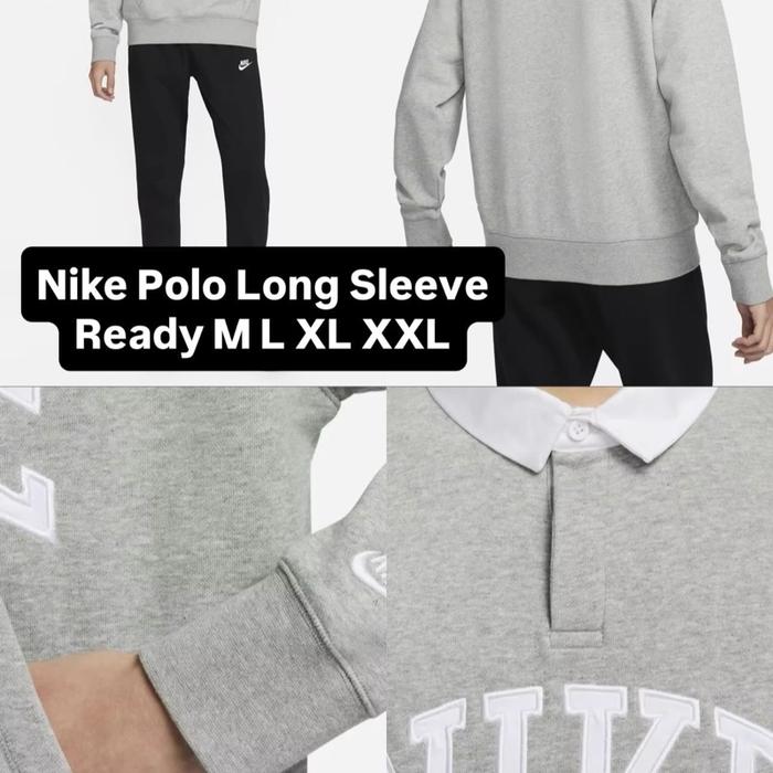 NIKE POLO LONG SLEEVE GREY ORIGINAL SWEATERS NIKE SWEATER PRIA
