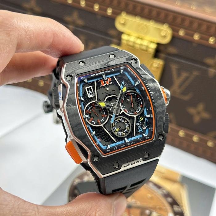 jam tangan pria Top TIER 5 SWISS RM 65-01 Mclaren 44MM Black rubber Automatic
