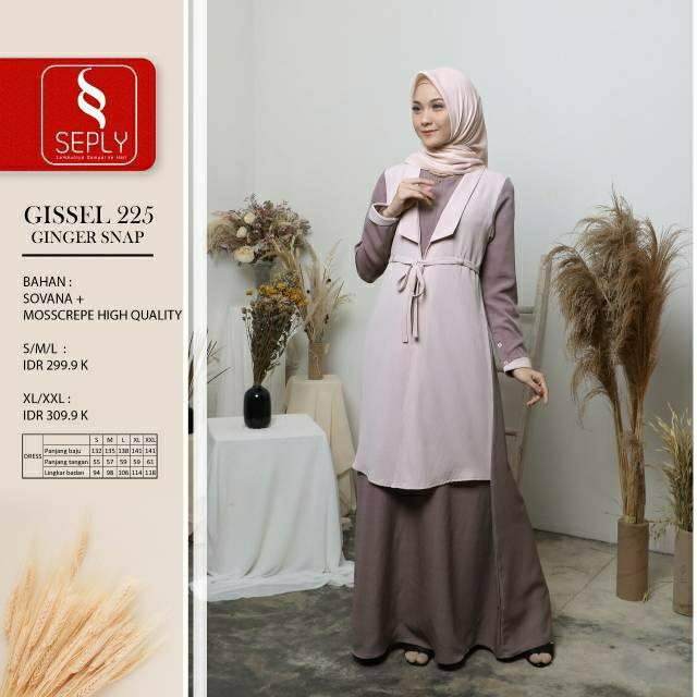 Baru Seply Gamis Muslimah Gissel 225 SOVANA MOSSCREPE HIGH QUALITY Premium