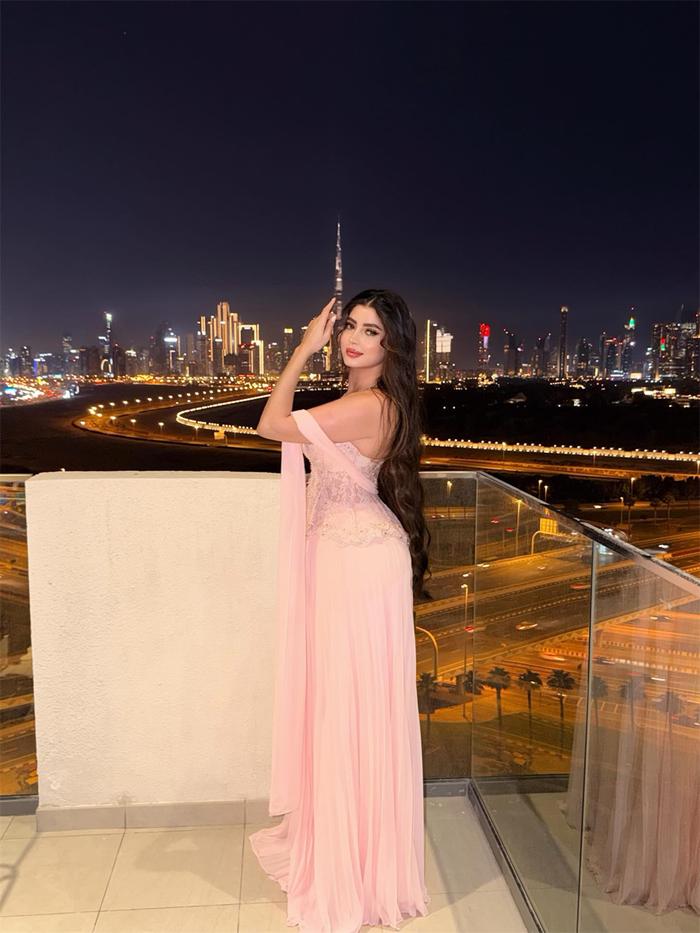 Contessa Custom Pink Lace Corset Evening Dress Strapless Beaded Prom Dresses Chiffon Vestidos De Noc