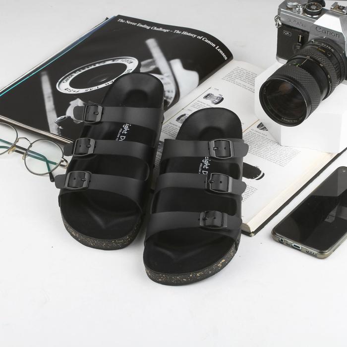 Footsky x Eight Dream | Sandal Casual Pria Sandal Selop Sandal Slide Eight Dream | Kama Full Black