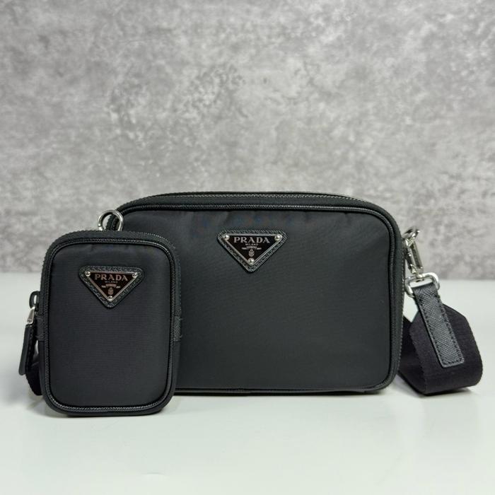 Prada Triangle Logo Nylon & Saffiano Sling Bag AUTHENTIC 100%