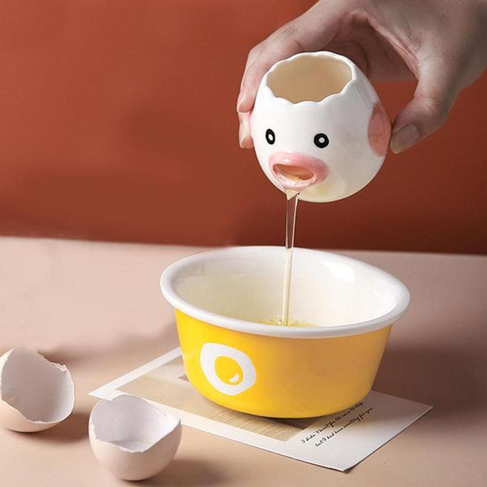 Cute Ceramic Egg White Separator Creative Egg Yolk Protein Separator