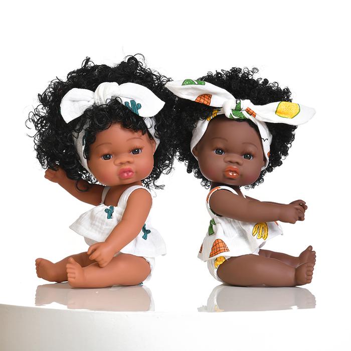 American Reborn Black Doll 35cm African Reborn Doll Girl Handmade