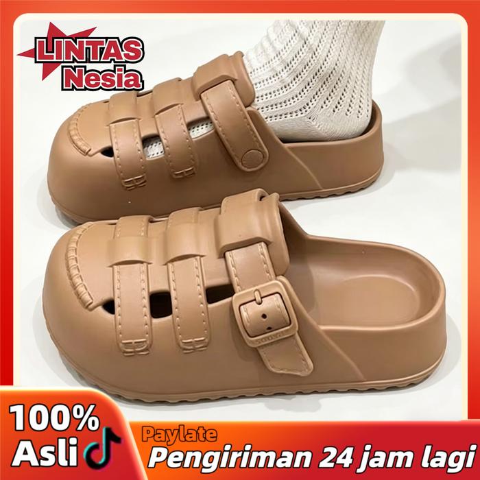 LintasNesia - Sandal Selop Wanita Dewasa Terbaru 2026 Sendal Slop Cewek Casual Fuji Korea Sepatu Jel